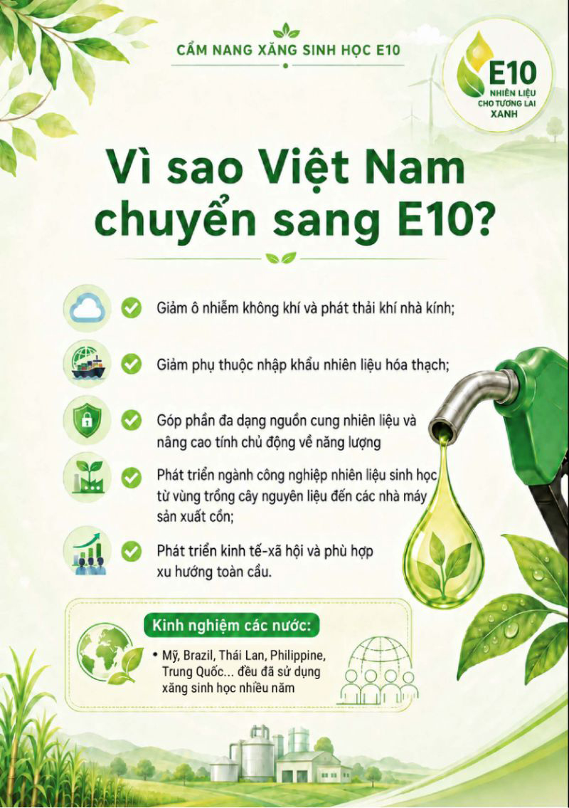 Cẩm nang sử dụng xăng sinh học E10