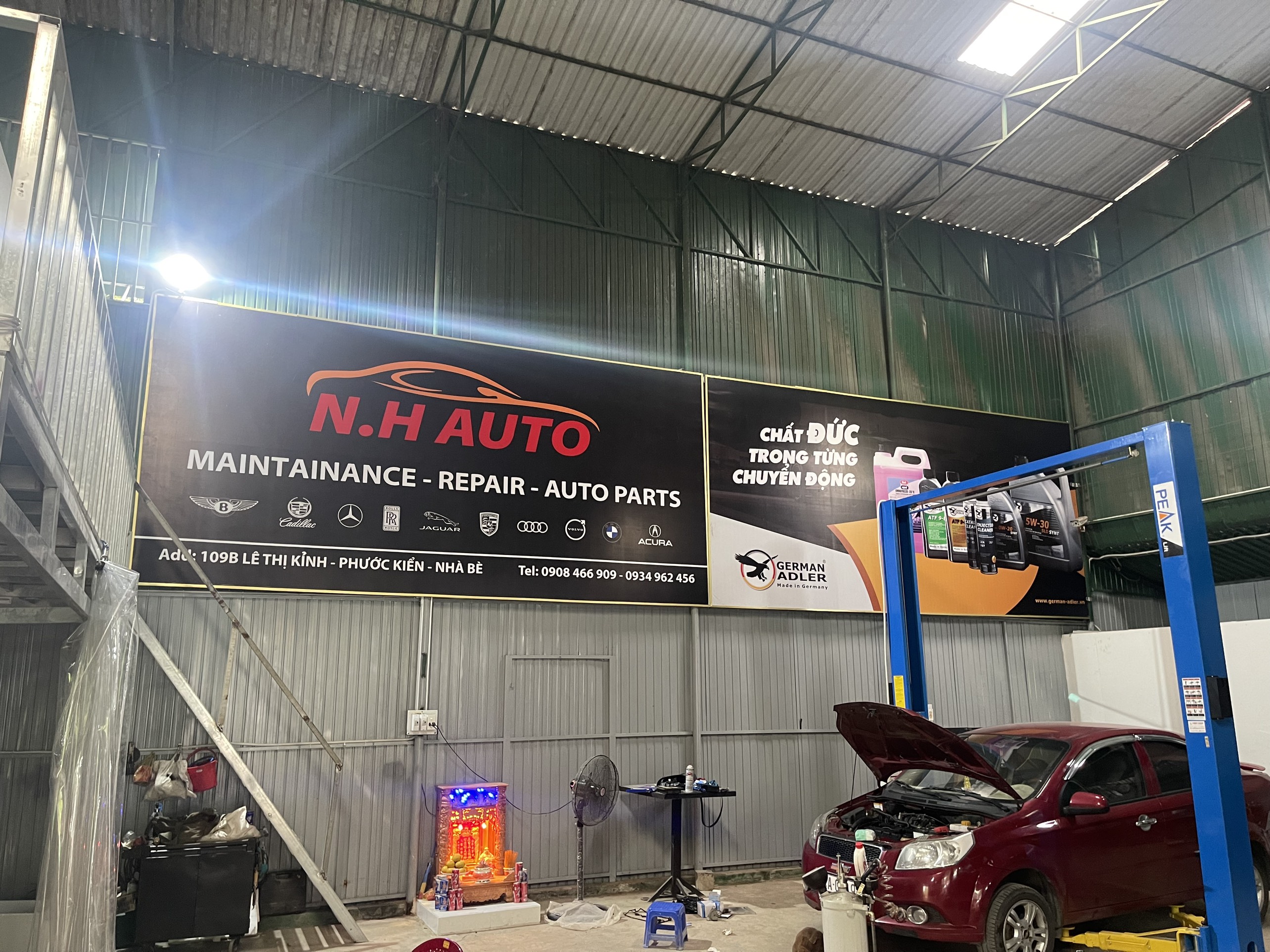 HCM: Đại lý dầu nhớt German Alder - Garage N.H Auto